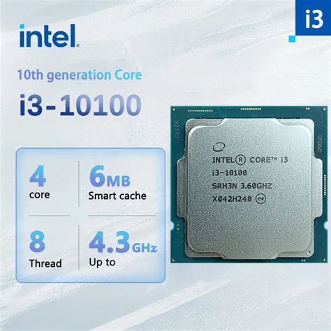 Procesador Intel Core I3 10100 I3 10100 3 6 GHz 4 N Cleos 8 Hilos L2