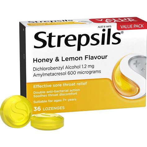 Strepsils Double Antibacterial Soothing Throat Lozenge Honey And Lemon