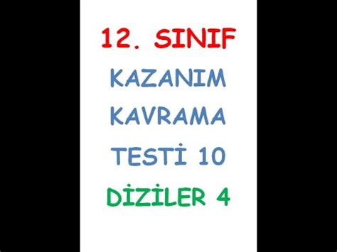 Sinif Matemat K Kazanim Kavrama Test D Z Ler Youtube