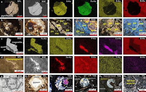 Photomicrographs Epma Bse Images And Elemental Maps For The Accessory