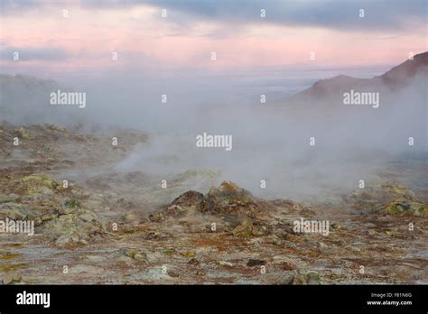 Hverir Near Lake Myvatn Is A Geothermally Active Area In The North Of