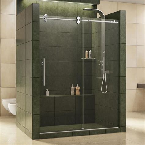 Dreamline Enigma 56 In To 60 In W Frameless Bypass Sliding Polished Stainless Steel Shower Door