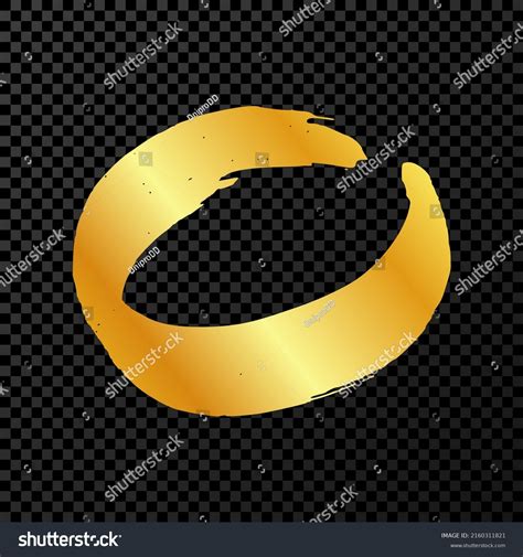 Gold Grunge Brush Stroke Circle Form Stock Vector Royalty Free