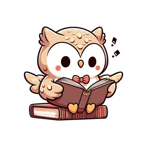 AI Generated Cute Owl Reading Book 35590047 Vector Art At Vecteezy