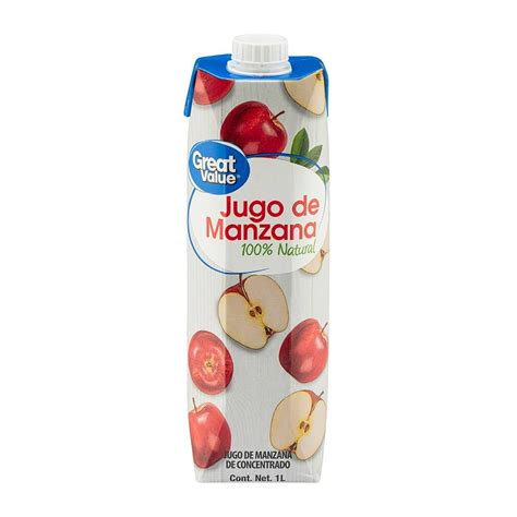 Jugo Great Value De Manzana Concentrado 1 L Walmart