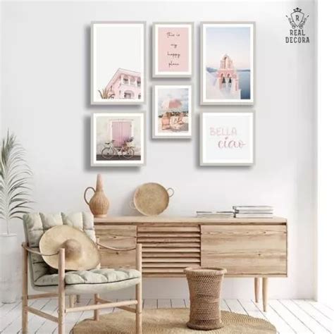 Cuadro Decorativo Los Quadros Conjunto Kit 6 Quadros Decorativos Branco