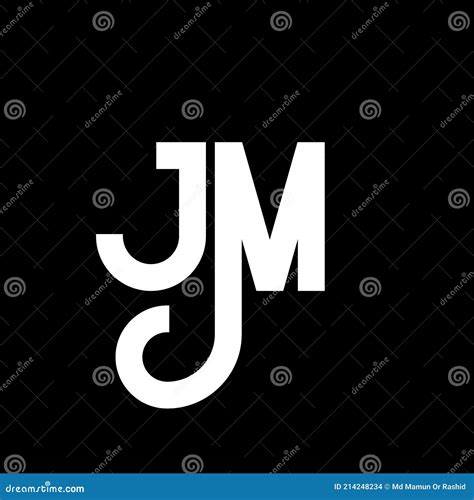 JM Letter Logo Design On Black Background JM Creative Initials Letter