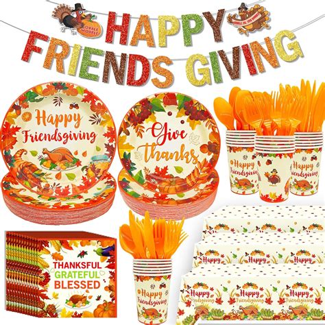 Amazon Pcs Thanksgiving Party Supplies Thanksgiving Plates And