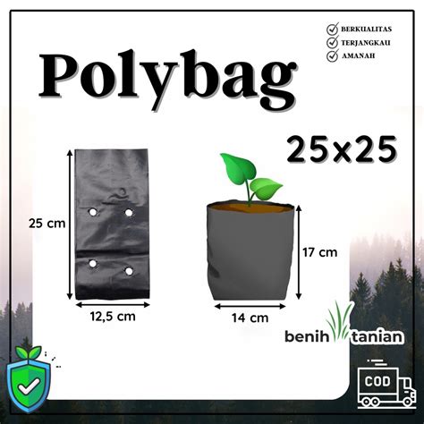 Jual Polybag Tanaman 25x25 Eceran Perlembar Plastik Polibag Tebal