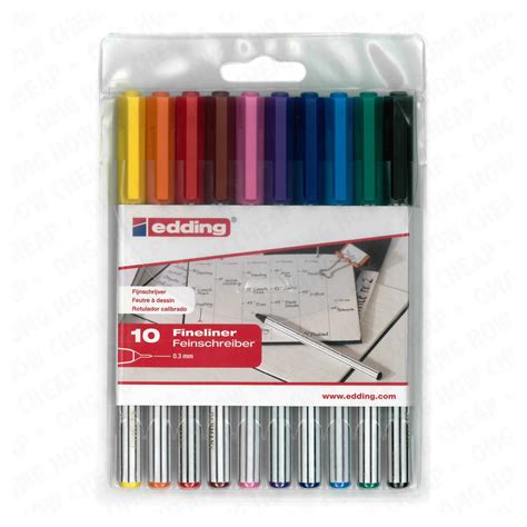 Edding 89 Fineliner Drawing Art Pen Assorted Wallet Of 10