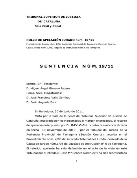 Sentencia Tsj Sala De Lo Civil Y Penal