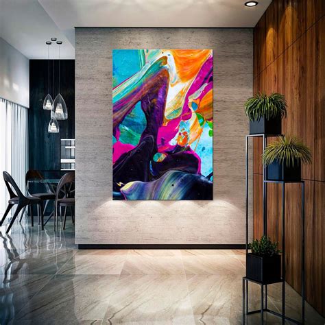 Abstract Canvas Print Modern Wall Art Colorful Painting Abstract Wall ...