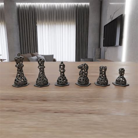 Chess Set Modern, 3D STL File for Chess Pieces, Chess Model, Digital Download, 3D Printer Chess ...