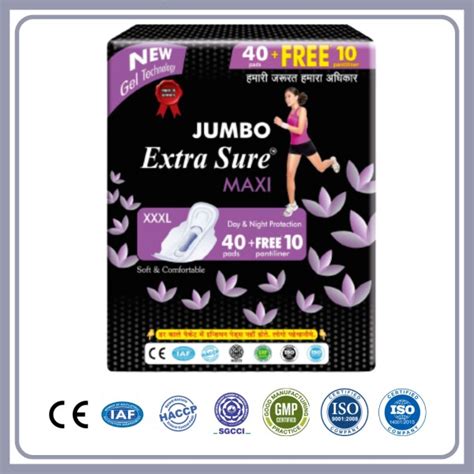 Jumbo Extra Sure Maxi Care Mm Xxxl Sanitary Napkins Pack Of