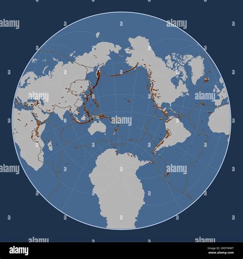 Placa Tect Nica Tonga En El Mapa De Contorno S Lido En La Proyecci N