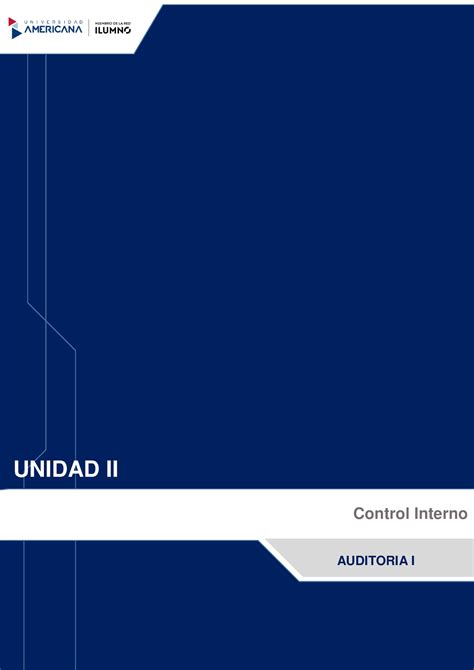 U2 Auditoria 1 UNIDAD II AUDITORIA I Control Interno MDULO II