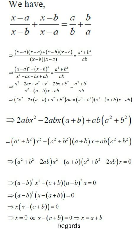 Solve X A X B X B X A A B B A Maths Quadratic Equations 13944857