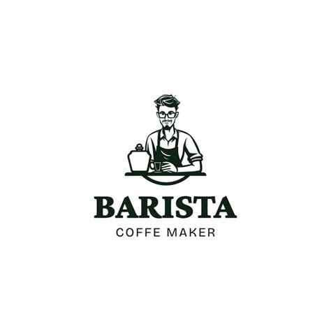 Ilustraci N Vectorial De Dise O De Logotipo De Barista De Caf O Barman