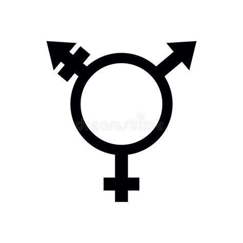 Gender Symbol Isolated On White Transgender Sex Icon Stock Vector