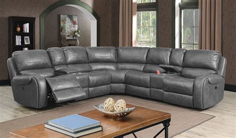 Grey Leather Sectional Sofa With Recliners | Awesome Home