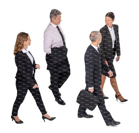 Cut Out Group Of Business People Walking Seen From Above Vishopper