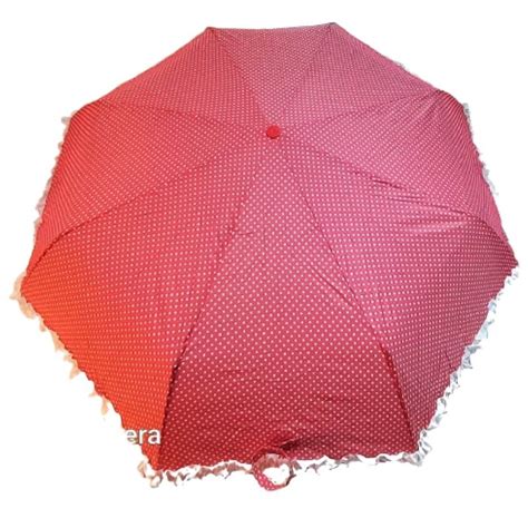 Pink Polka Dot Umbrella - Compact