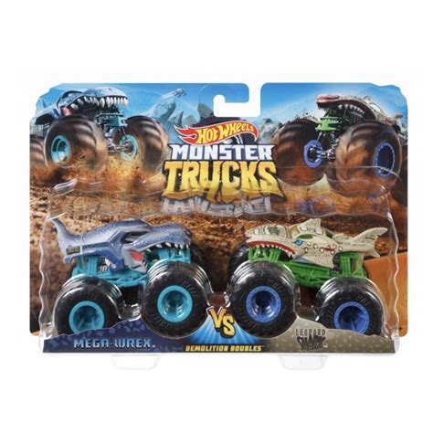 NEW Hot Wheels Monster Truck Demolition Doubles MEGA WREX Vs LEOPARD SHARK Shopee Malaysia