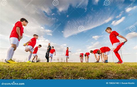 Kids soccer team stock photo. Image of learning, coach - 70826748