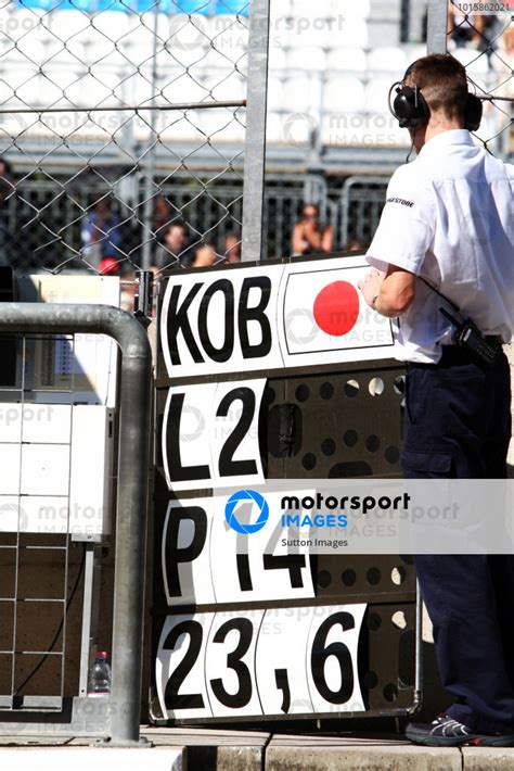 Pit Board For Kamui Kobayashi JPN BMW Sauber Formula One World