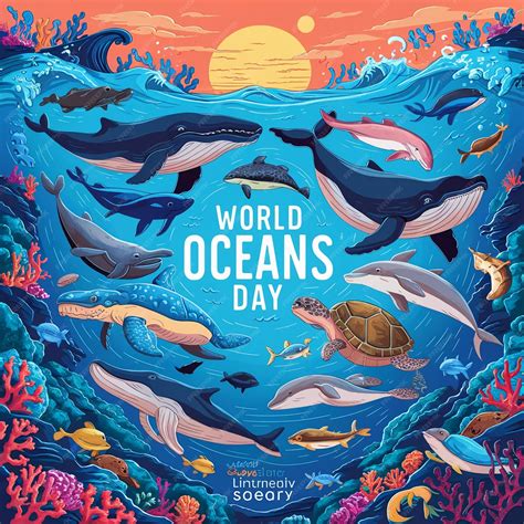 Premium Photo World Oceans Day A Poster For World Oceans Day Of