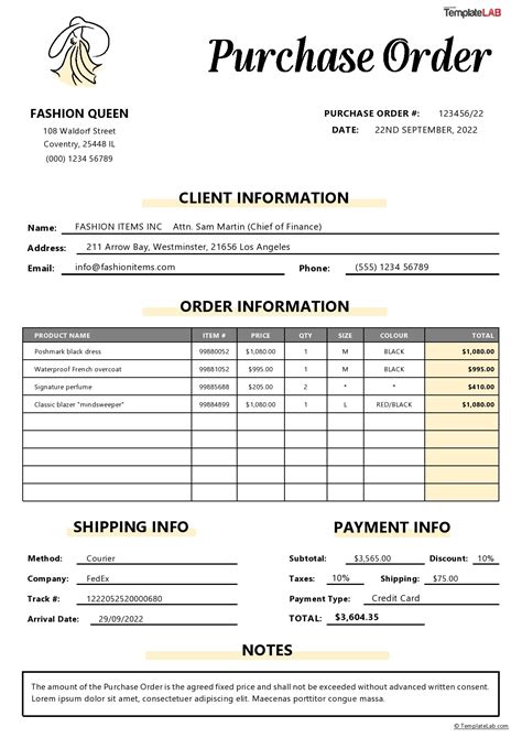 18 Free Purchase Order Templates In Word Excel Pdf