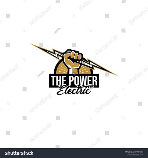 power fist lightning electric stock vector royalty
