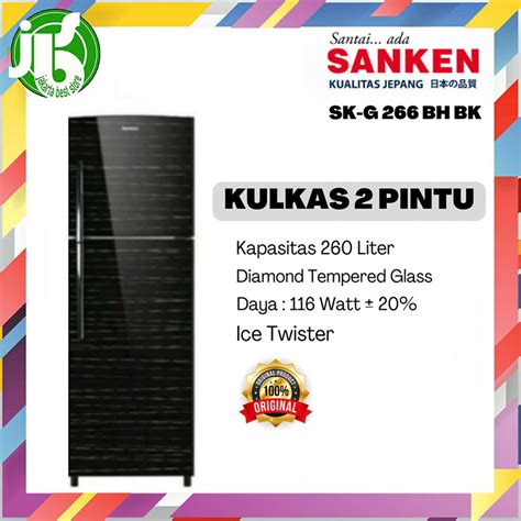 Jual Kulkas Pintu Sanken Sk G Bh Bk Kapasitas Liter Shopee