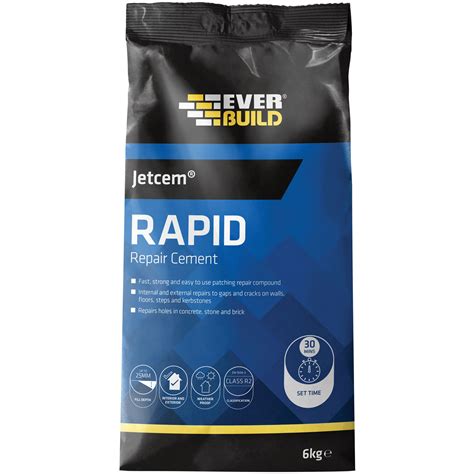 Everbuild JETCEM3 Jetcem Rapid Set Cement 12kg 4 X 3kg Packs Rapid