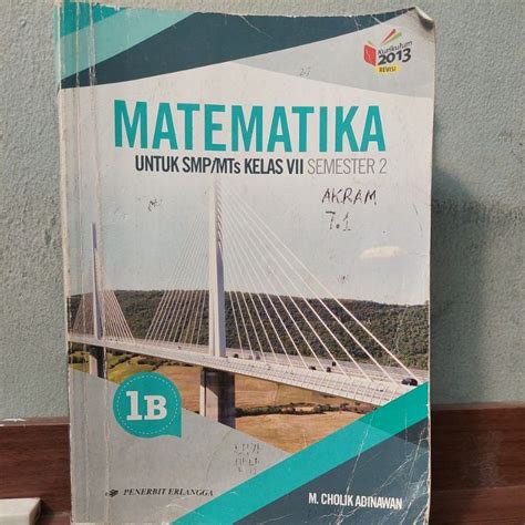 Jual Matematika 1B SMP MTS Kelas 7 Semester 2 Bekas Shopee Indonesia