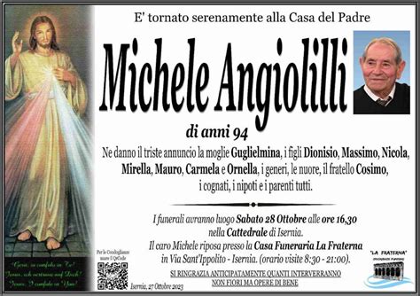 Funerali E Annunci Funebri A Isernia Michelino Angiolilli Funer