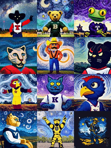 Gamblin Gauchos 🎙️ On Twitter Big 12 Mascots In The Style Of Van