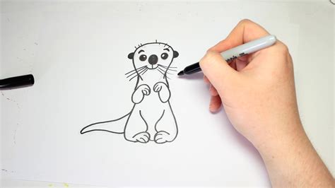 easy otter drawings