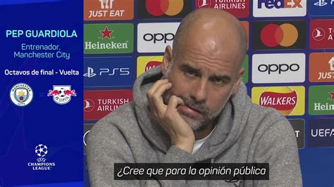 CHAMPIONS MANCHESTER CITY RB LEIPZIG Rueda De Prensa PEP