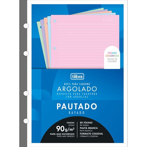 Refil Tiliflex Para Caderno Argolado Colegial Acad Mie Folhas