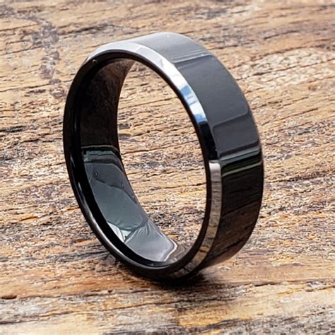 Kana Silver Black Tungsten Rings Phenomenal Forever Metals