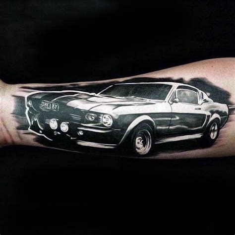 40 Mustang Tattoo Designs For Men - Sports Car Ink Ideas