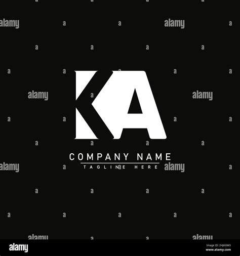 Initial Letter KA Logo Simple Business Logo For Alphabet K And A