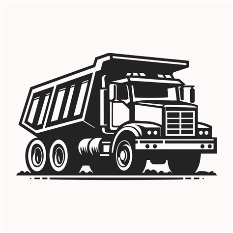 Clean Cut Dump Truck Outline. Sleek Art 46572291 Vector Art at Vecteezy