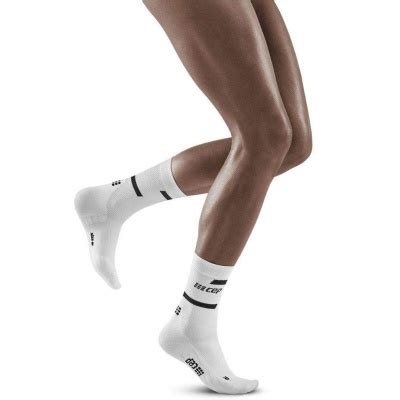 CEP White Mid Compression Running Socks Health And Care