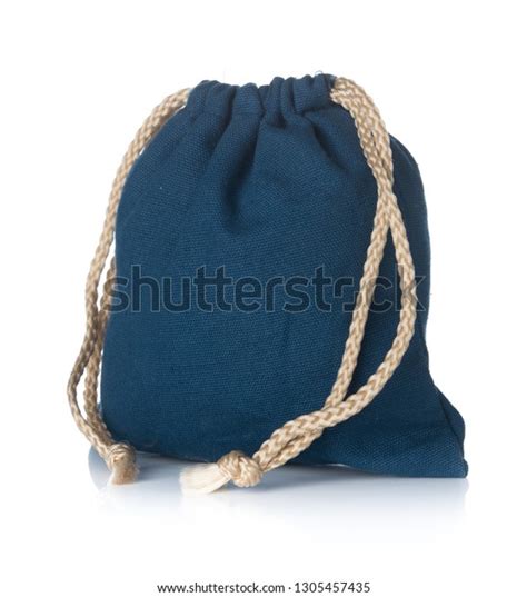 Drawstring Bag Packaging Isolated On White Stock Photo 1305457435