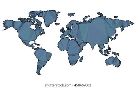 Vector World Map Low Poly Stock Vector Royalty Free