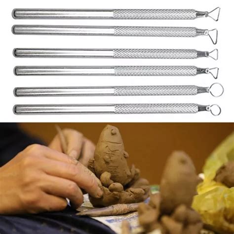 LOT DE 6 outils de modélisation en argile grattoir à boues d aluminium