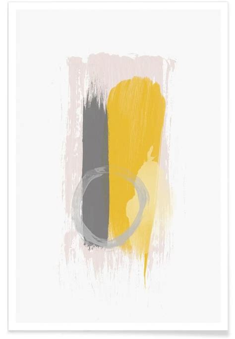 Grey And Yellow Poster Poster Juniqe Design