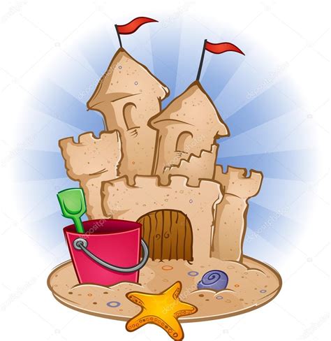 Sand Castle On The Beach — Stock Vector © Aoshlick 12843458